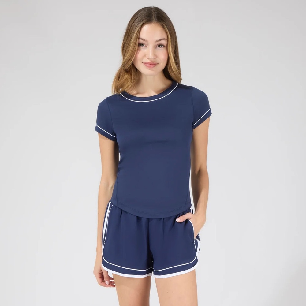 90 Degree by Reflex SUPER SOFT SYNERGY SET Naval Blue Shorts Matching Set Small